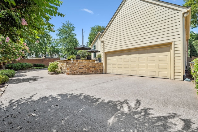 view of garage