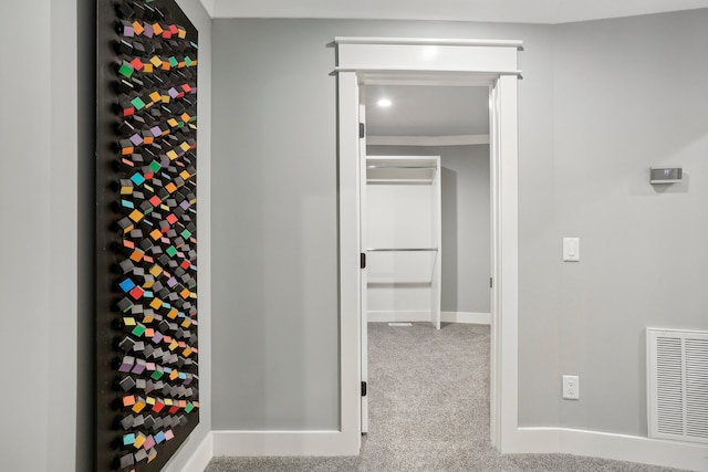 wine area with light colored carpet