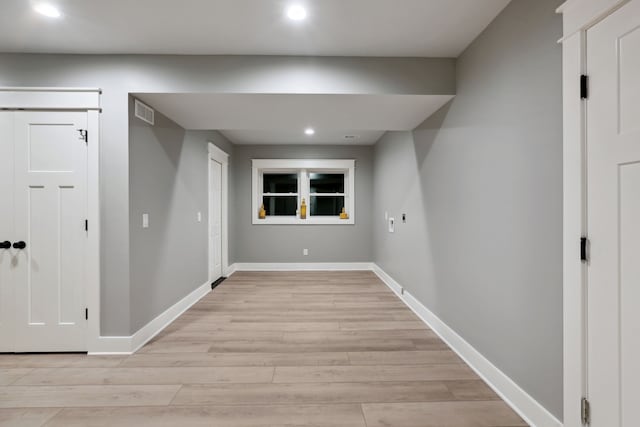 interior space featuring light hardwood / wood-style floors