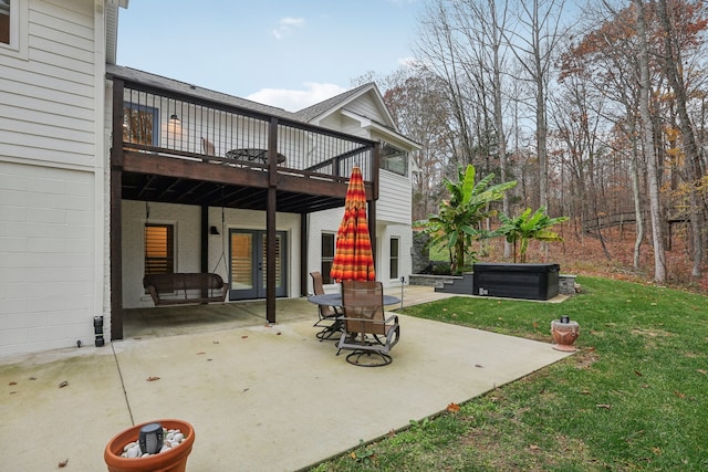 view of patio featuring a wooden deck