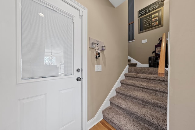 entrance foyer featuring hardwood / wood-style flooring