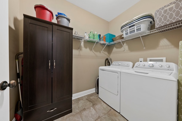 laundry area featuring separate washer and dryer