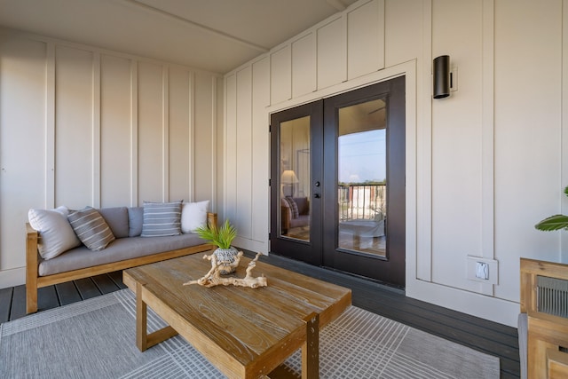 exterior space featuring french doors