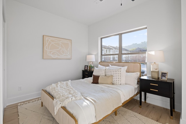 bedroom featuring light hardwood / wood-style flooring