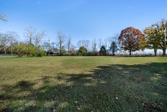 view of yard with a rural view