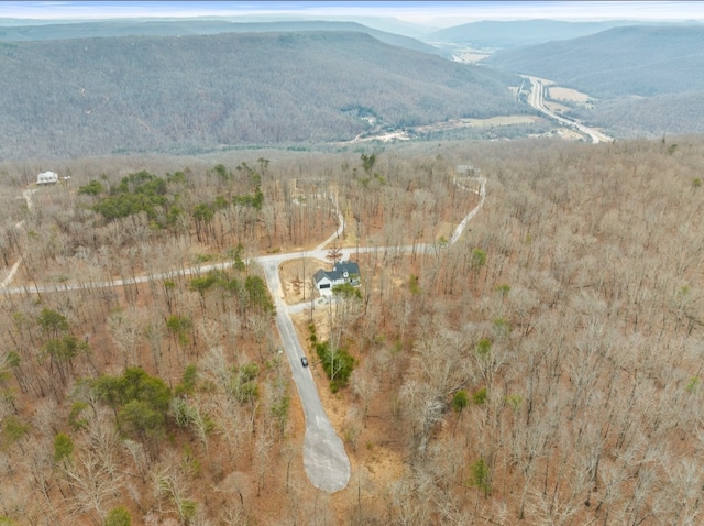 bird's eye view with a mountain view