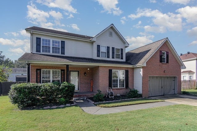 front of property with a garage and a front yard