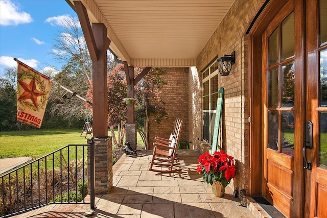 view of patio with a porch