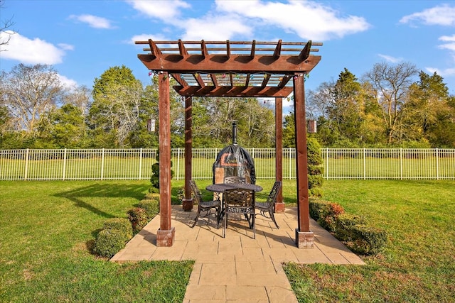 view of patio with a pergola