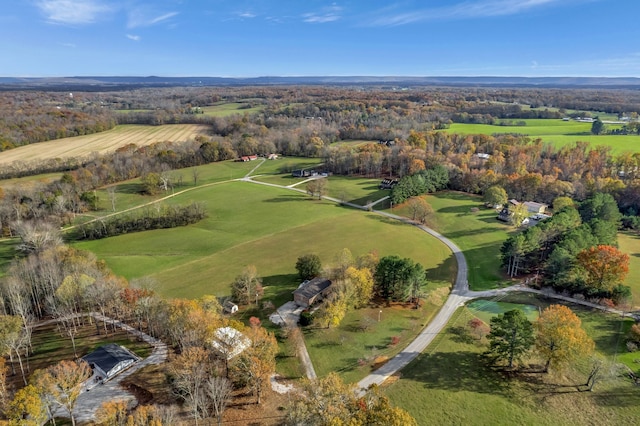 aerial view with a rural view