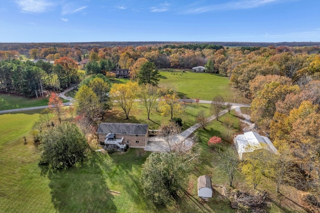 aerial view with a rural view