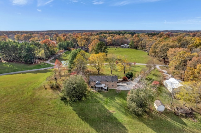 bird's eye view with a rural view