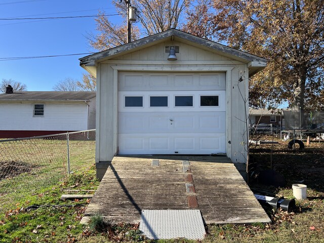 view of garage