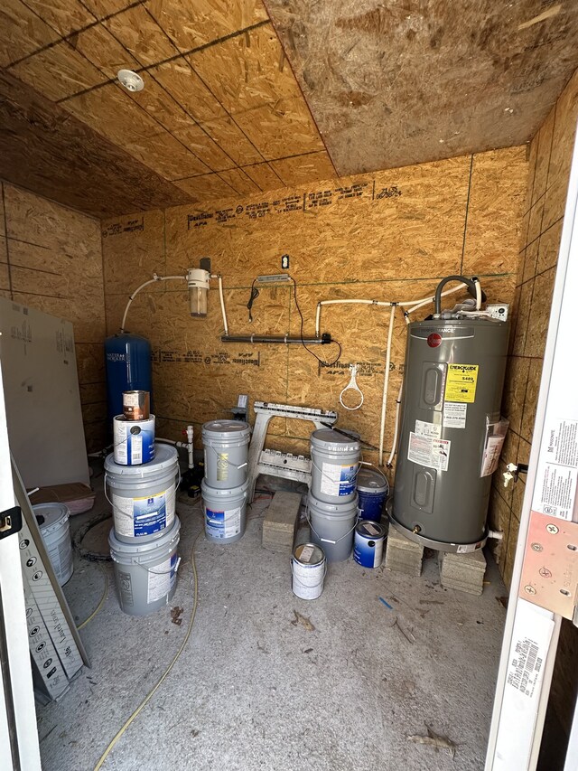 storage room with water heater