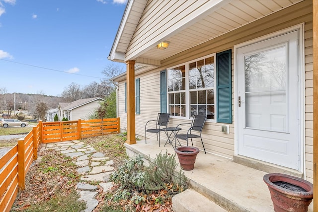 view of patio featuring covered porch