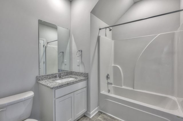 full bathroom featuring vanity, shower / bathing tub combination, and toilet