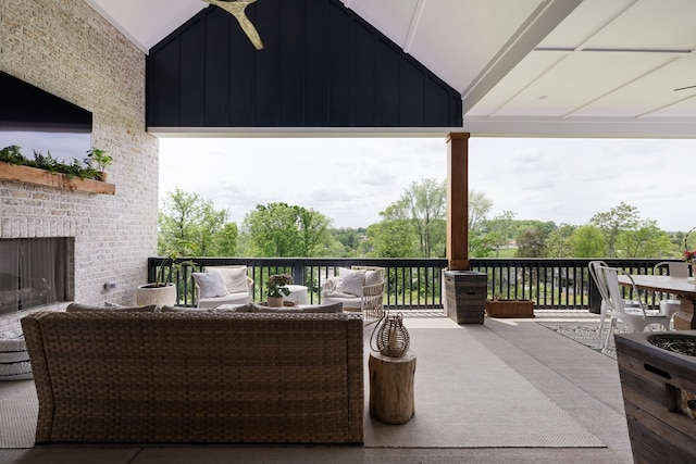 view of patio with an outdoor hangout area