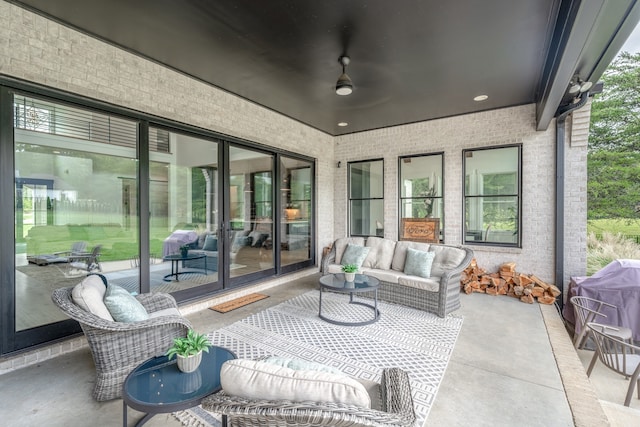 view of patio / terrace featuring an outdoor living space