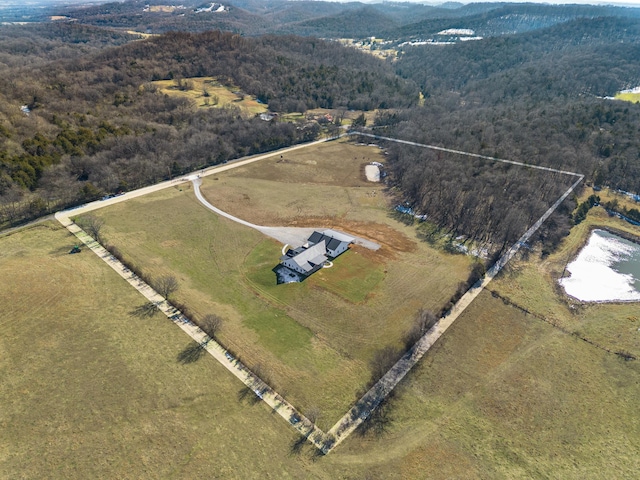 bird's eye view with a rural view