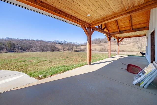 view of patio / terrace with a rural view