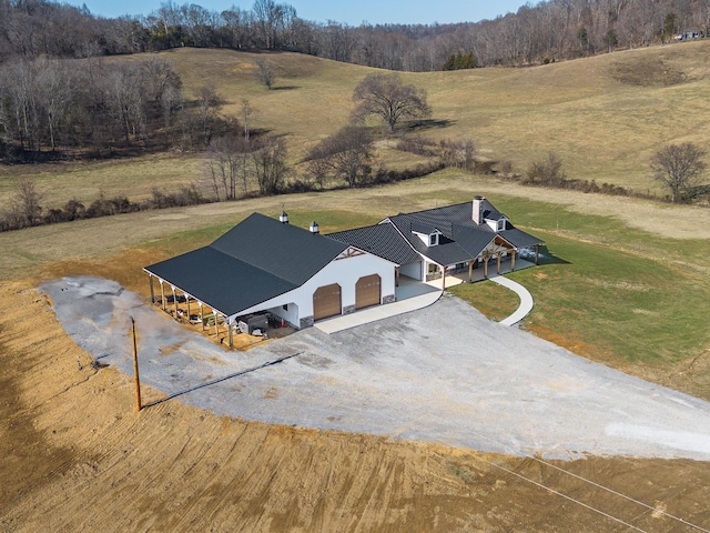 bird's eye view featuring a rural view