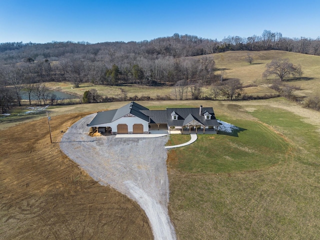 aerial view featuring a rural view