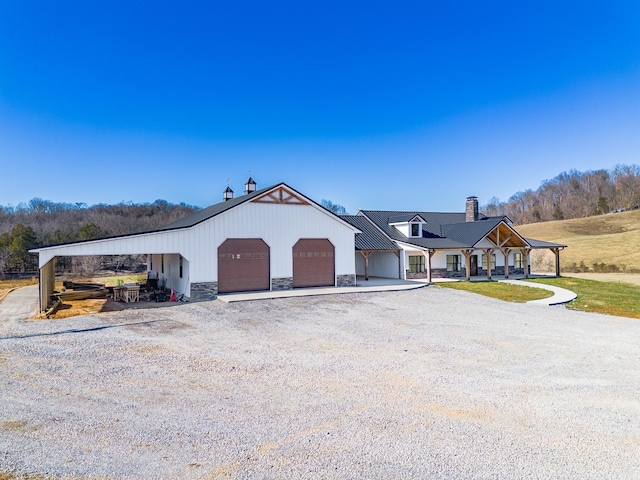 view of front of home with a garage