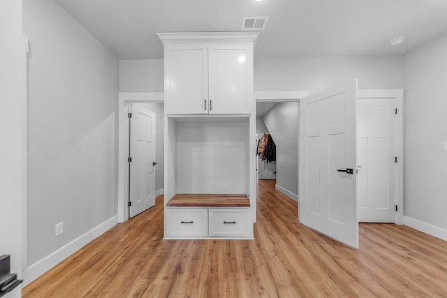 mudroom featuring light wood-type flooring