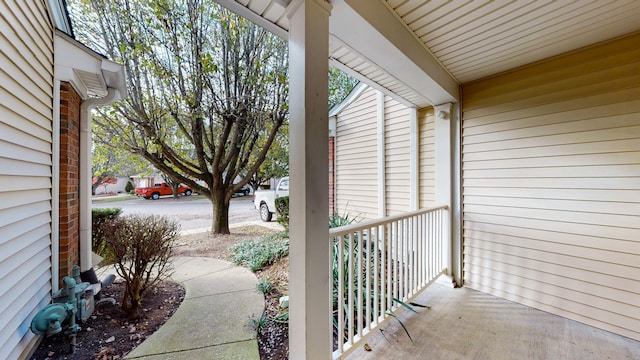 view of patio featuring a porch