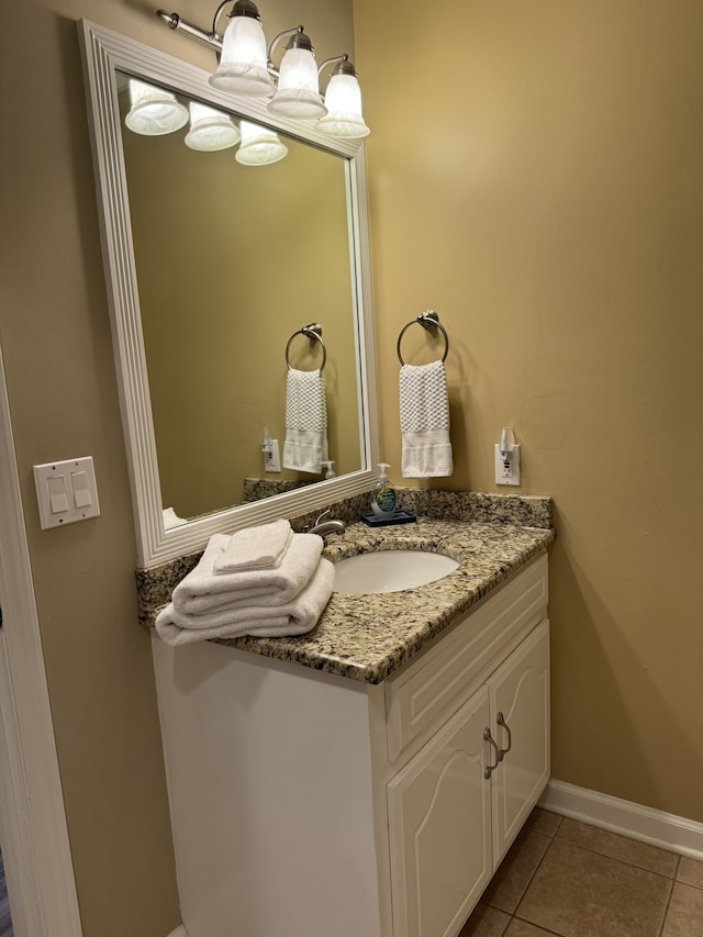 bathroom featuring tile patterned floors and vanity