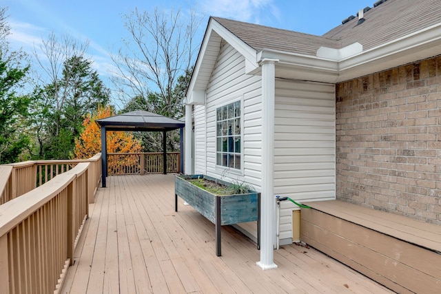 deck with a gazebo