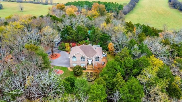 bird's eye view featuring a rural view