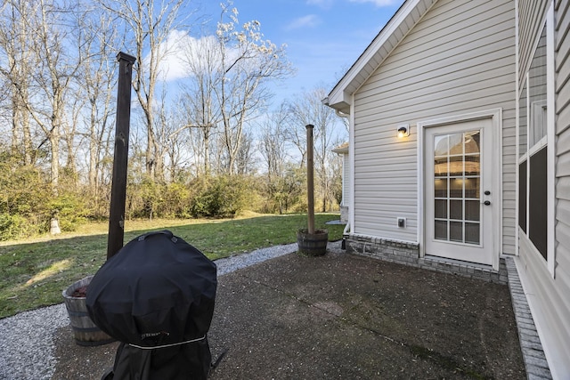 view of patio with area for grilling