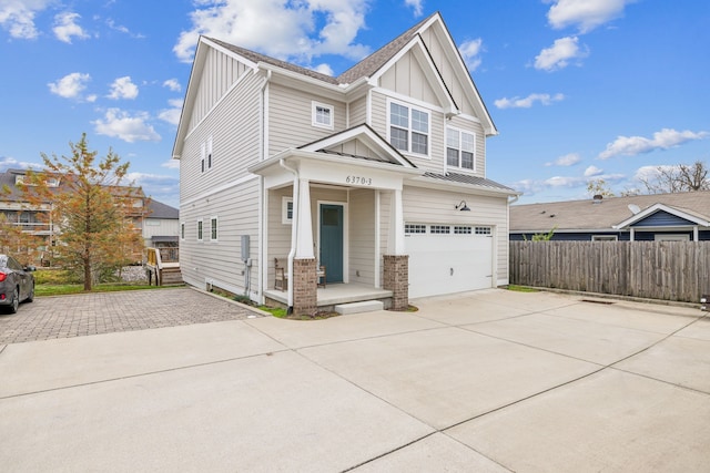 view of front of property featuring a garage