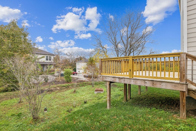 view of yard featuring a deck