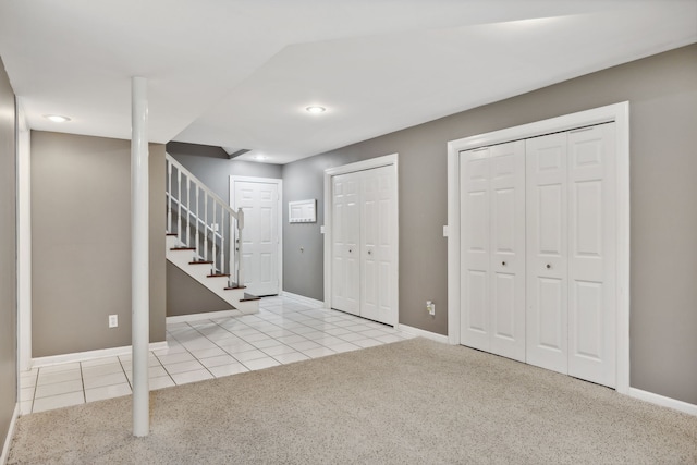 view of carpeted foyer