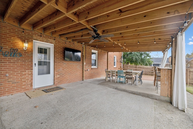 view of patio / terrace with ceiling fan