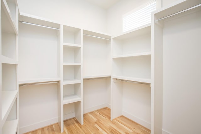 spacious closet featuring hardwood / wood-style flooring