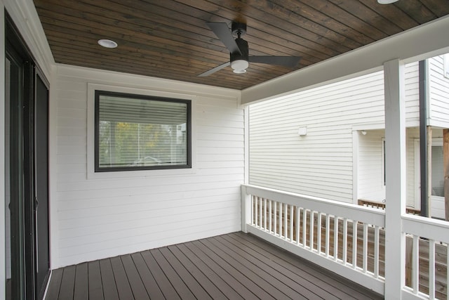 deck featuring ceiling fan