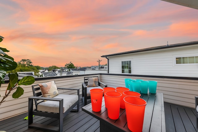 view of deck at dusk