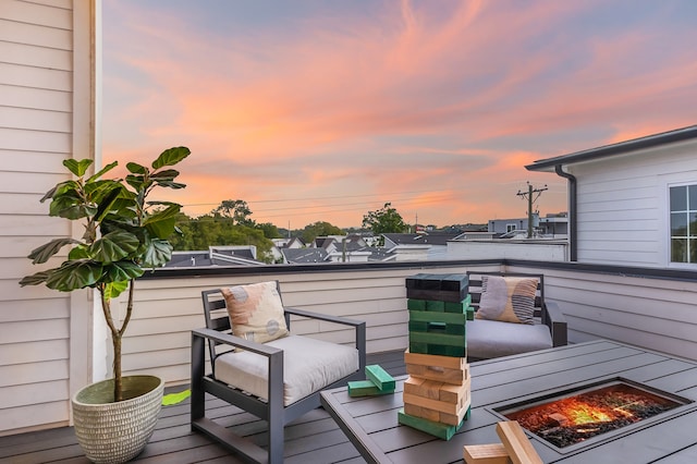 view of deck at dusk