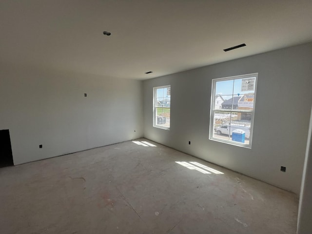 view of spare room