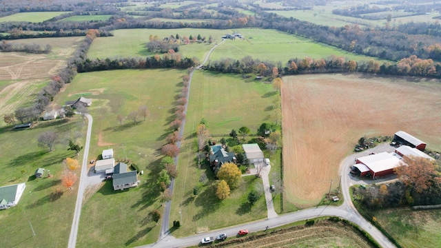 bird's eye view featuring a rural view