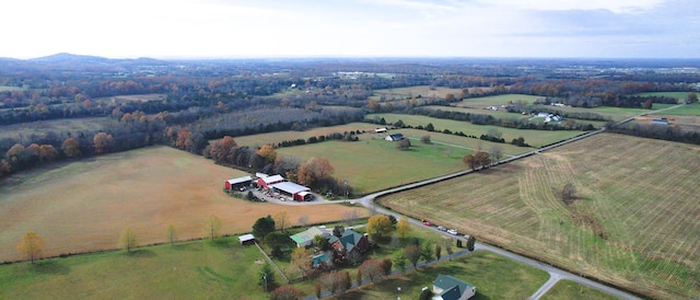 bird's eye view with a rural view