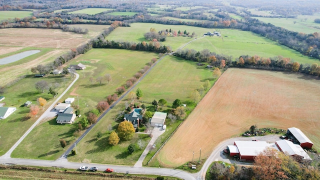 aerial view featuring a rural view