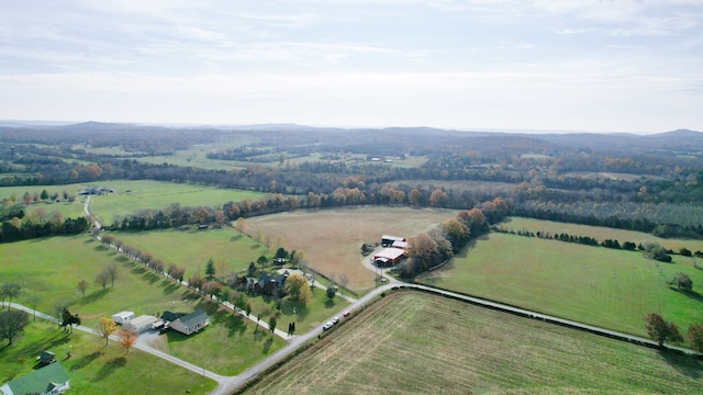 aerial view with a rural view