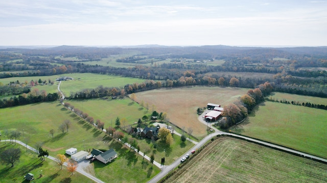 drone / aerial view with a rural view