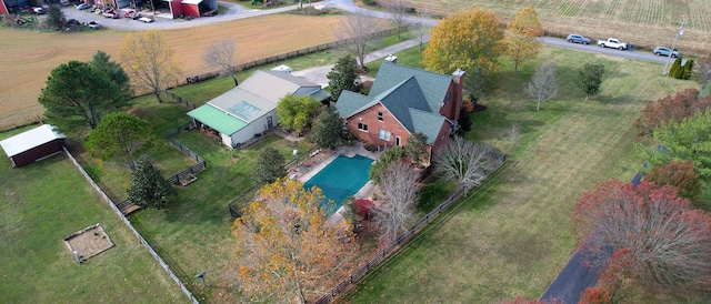 bird's eye view featuring a rural view