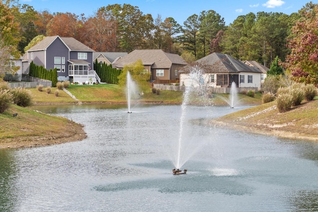 exterior space featuring a water view