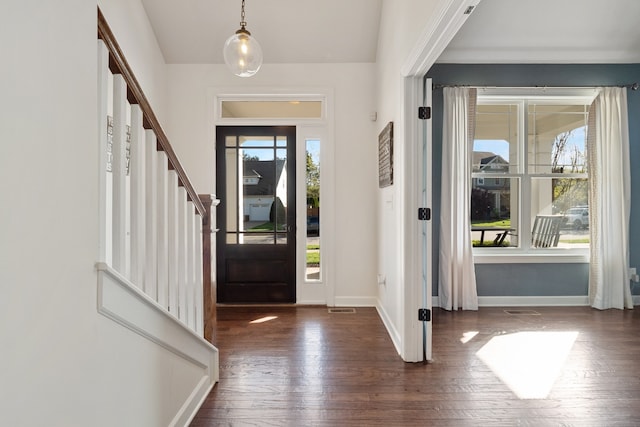 foyer featuring dark hardwood / wood-style flooring